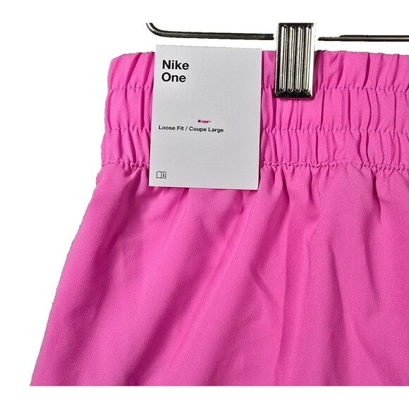 New Nike One Dri-FIT Pink 3" Brief-Lined Shorts Size L Loose Fit Hi-Ris 00013 - Picture 3 of 8